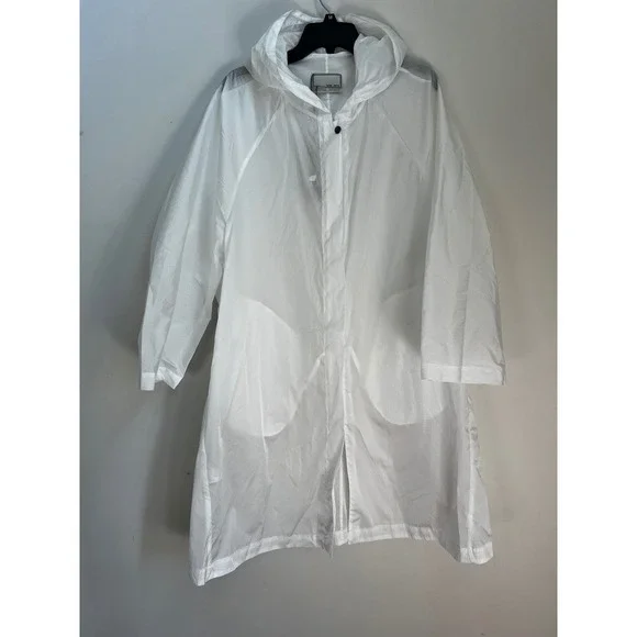 We-ar4 Limonta Riva Parka 1;18 White Women's Sz L Hooded Lightweight Jacket NWT